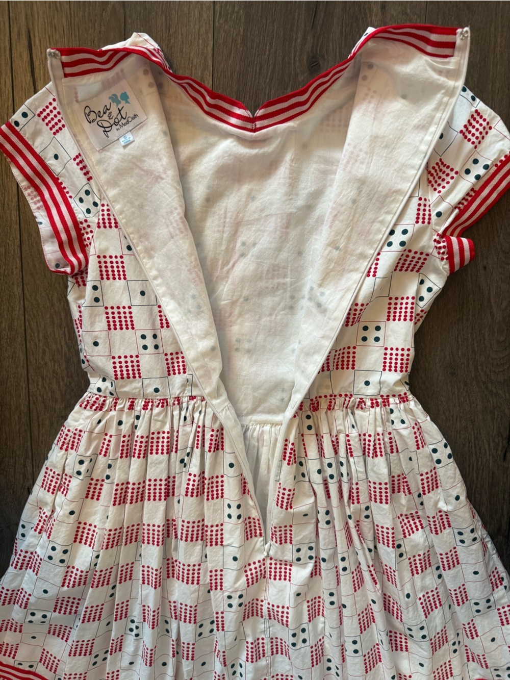 Bea & Dot by ModCloth Retro Dice Print Midi Dress Size Small Vintage Inspired - Picture 3 of 9